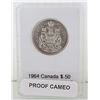 Image 1 : 1964 CANADA SILVER 1/2 DOLLAR, PROOF CAMEO