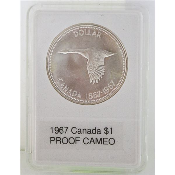 CAN. 1967 CENTENNIAL SILVER $1, PROOF CAMEO