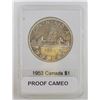 Image 1 : CAN. 1953 SILVER $1, PROOF CAMEO, NSS-FR VERSION