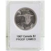 Image 1 : CAN. 1967 CENTENNIAL SILVER $1, PROOF CAMEO