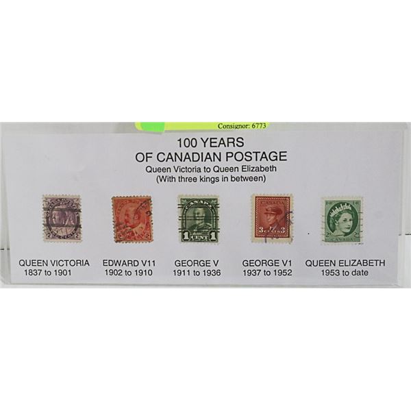 100 YEARS! QUEEN VICTORIA TO ELIZABETH II STAMP