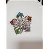 Image 1 : LARGE FLOWER MARQUIS RHINESTONE BROOCH