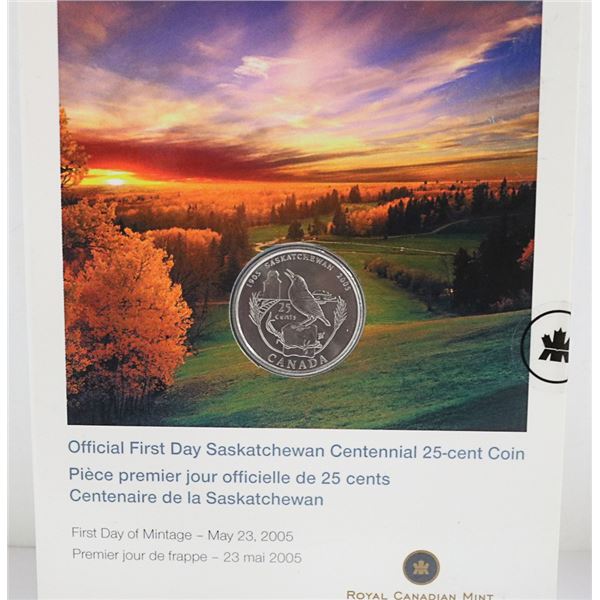 UNOPENED SASKATCHEWAN CENT OFFICAL 1ST DAY 25