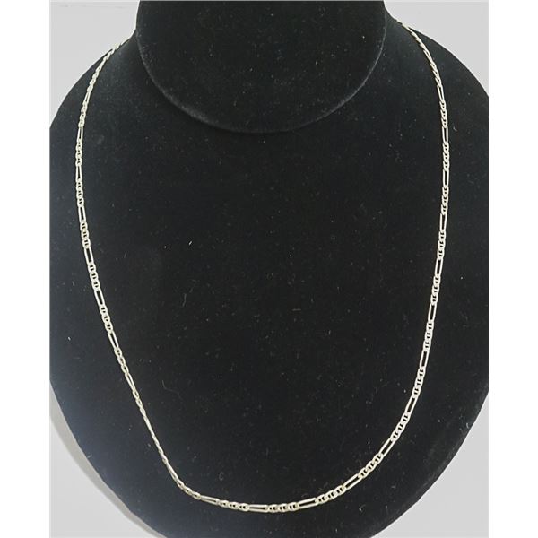 SOLID .925 SILVER ITALIAN FIGARO LINK CHAIN 24"