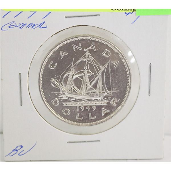 BRILLIANT UNCIRCULATED CANADIAN 1949 COMMON SILVER