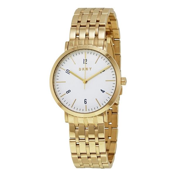 NEW DKNY WHITE DIAL GOLD TONE 36MM MSRP $230