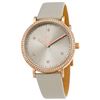 Image 1 : NEW DKNY 34MM CRYSTAL BEZEL LEATHER STRAP MSRP$219