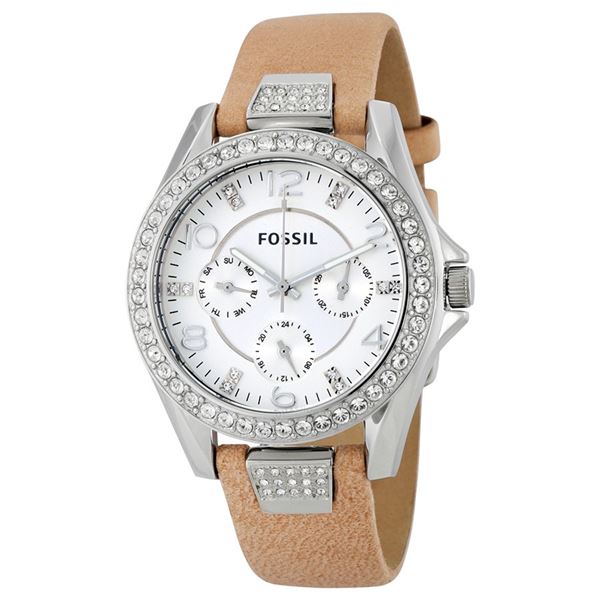 NEW FOSSIL TRIPLE CHRONO WATCH TAN LEATHER DIAL