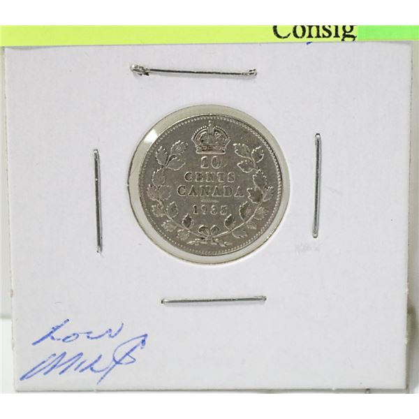 LOW MINTAGE 1935 CANADIAN GEORGE V SILVER 10 CENT