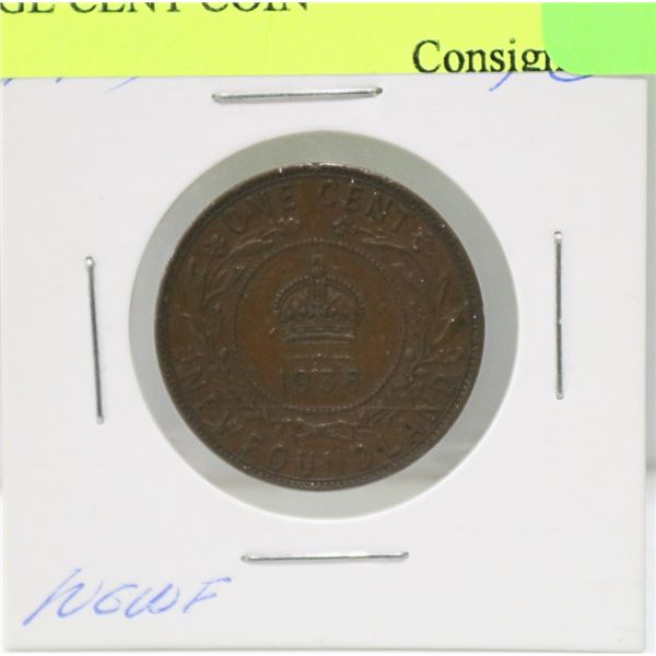 1936 NEWFOUNDLAND GEORGE V LARGE CENT COIN