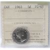 Image 1 : 1963 CANADIAN QEII 5 CENT CERTIFIED ICCS PL-65