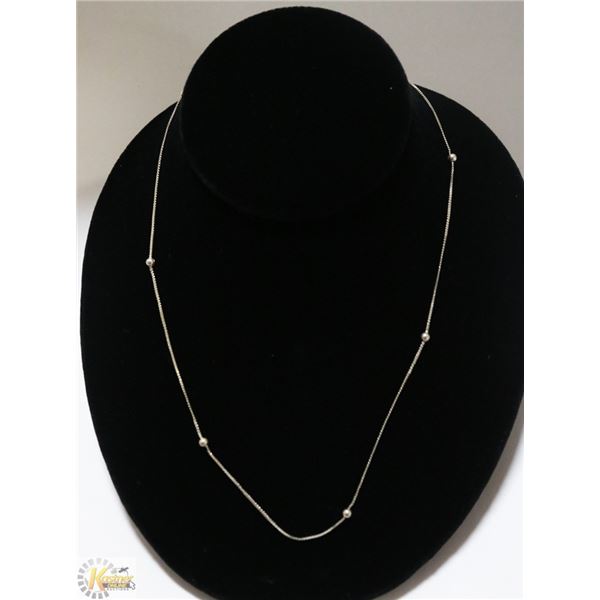 SOLID .925 SILVER ITALIAN FANCY BEAD & LINK  CHAIN