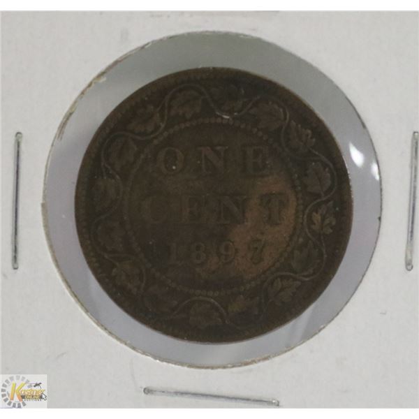 SEMI-KEY 1897 CANADIAN QUEEN VICTORIA LARGE CENT