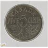 Image 1 : 1922 CANADIAN GEORGE V 5 CENT COIN 1ST