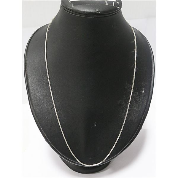 SOLID .925 SILVER ITALIAN BOX LINK CHAIN 20"