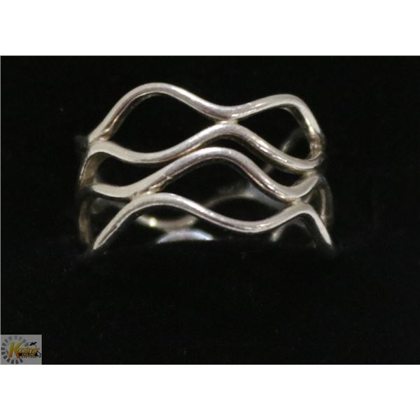 VINTAGE .SOLID .925 FOUR TWIST RING SZ 7.5