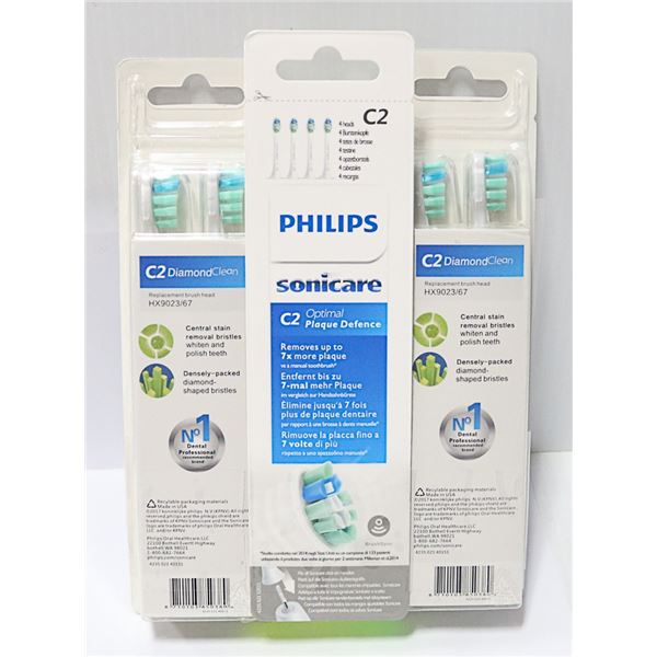 3 PACKS OF PHILLIPS SONICARE BRUSHHEADS-9 HEADS IN