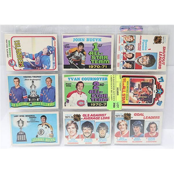 9 X OLD SCHOOL KEY HOCKEY CARDS ESTATE BIG NAMES