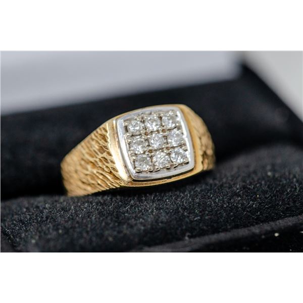 10-14K GOLD DIAMOND CLUSTER RING SIZE 8.5