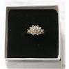 Image 1 : 14K GOLD DIAMOND LADIES CLUSTER RING SIZE 6.5