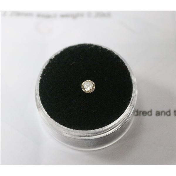 .20 CARAT NATURAL WHITE DIAMOND APPRAISED $430