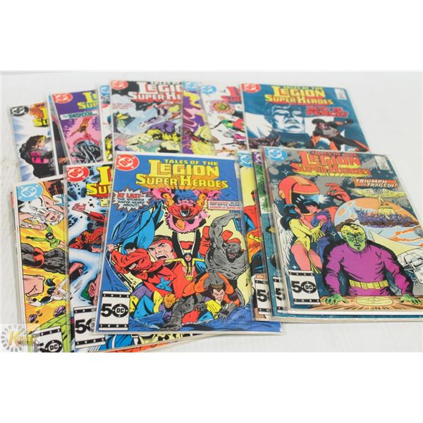 BOX WITH LEGION OF SUPERHEROS COMICS