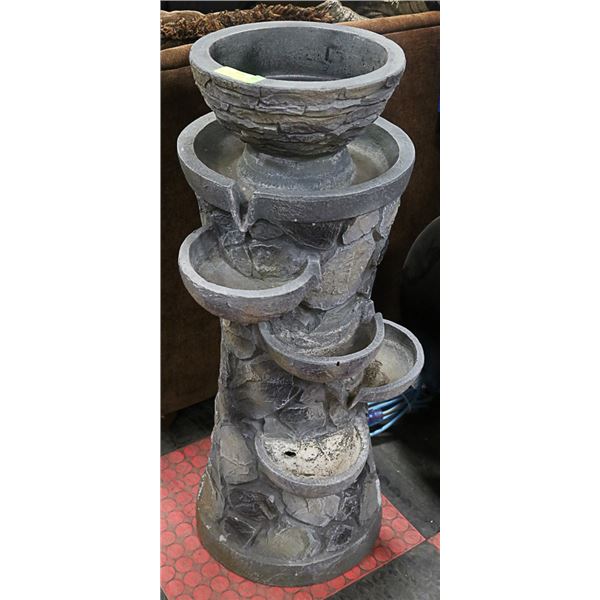 TALL FOUNTAIN + BIRDBATH,4 LEVELS OF WATER FALLS