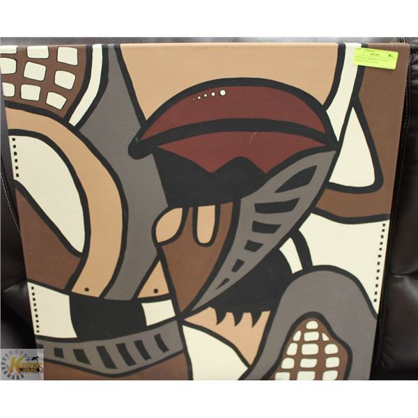 UNTITLED "ABSTRACT IN GREY" ACRYLIC ON CANVAS