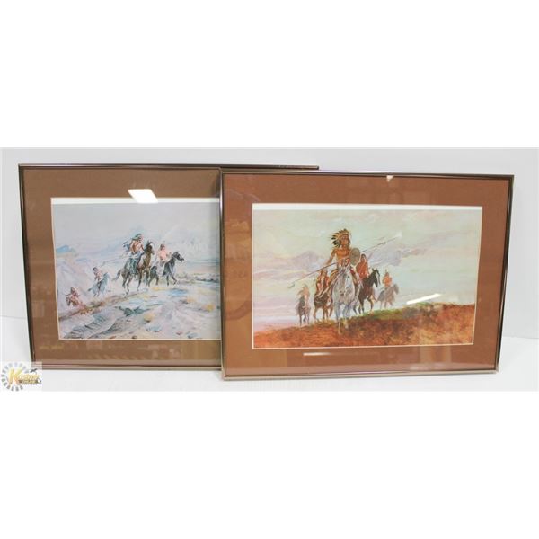 2 FRAMED/MATTED C M RUSSEL