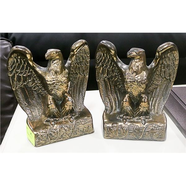CAST METAL EAGLE BOOK ENDS