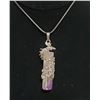Image 1 : AMETHYST SMOKY QUARTZ IN STAINLESS SHEATH NECKLACE