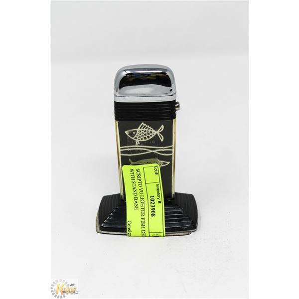 SCRIPTO VU LIGHTER FISH DECORE WITH STAND BASE