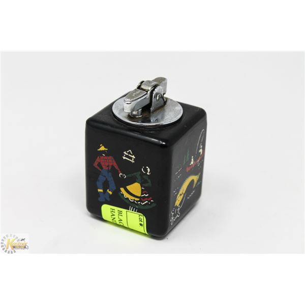 BLACK FISHER FLAIR LIGHTER HAND PAINTED