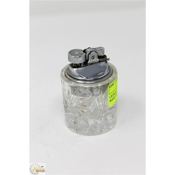 CRYSTAL GLASS LIGHTER ROUND BASE JAPAN