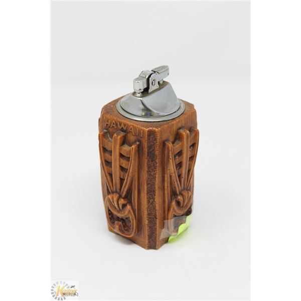 TIKI WOOD HAND CARVED LIGHTER JAPAN