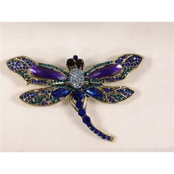 DRAGONFLY RHINESTONE BROOCH