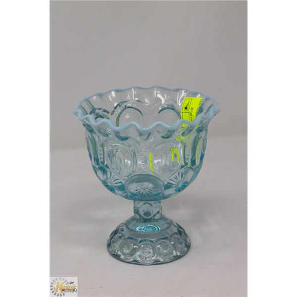 1890'S-1910'S OPALESCENT BLUE DESRT BOWL NO CHIPS
