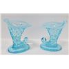 Image 1 : 2 X 1890'S-1910'S OPALESCENT BLUE MINI VASES NO