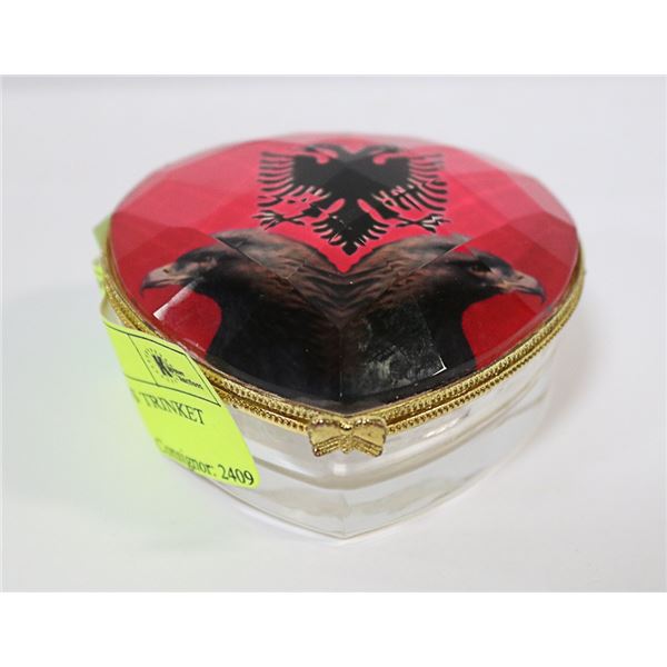 ALBANIAN FLAG GLASS TRINKET BOX