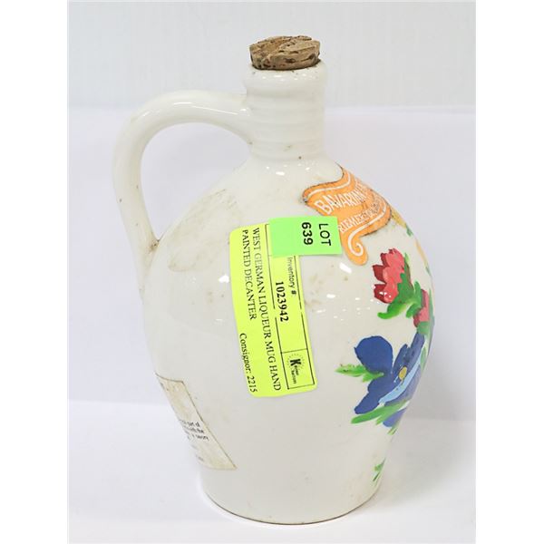WEST GERMAN LIQUEUR MUG HAND PAINTED DECANTER