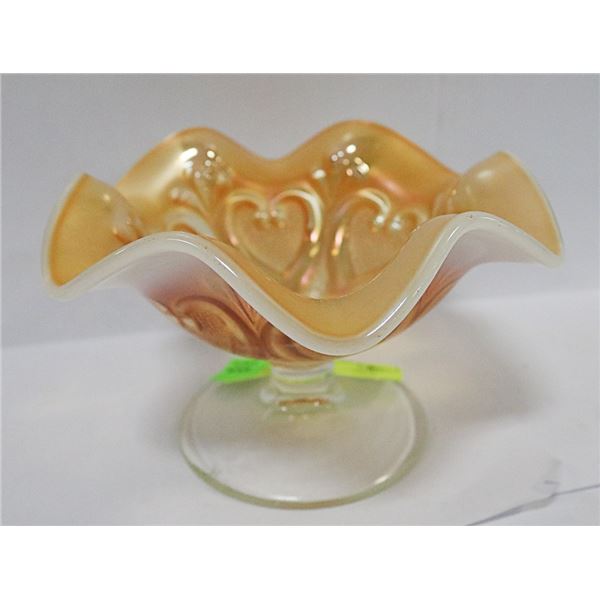 1920'S-1930'S OPALESCENT GOLD GLASS BOWL NO CHIPS