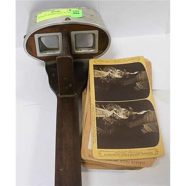 ANTIQUE VIEWER WITH 18 CARDS