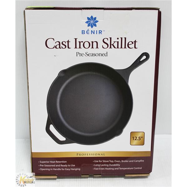 12.5" PRE-SEASONED CAST IRON SKILLET