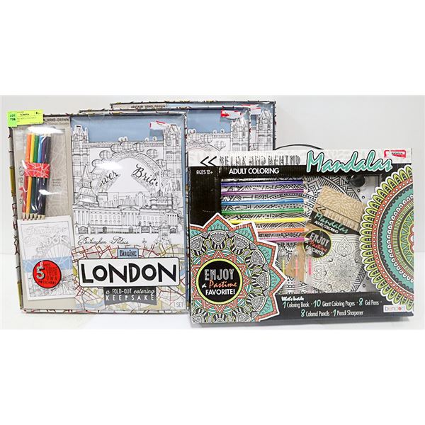 4 COLORING ADULT FOLDOUT KEEPSAKES