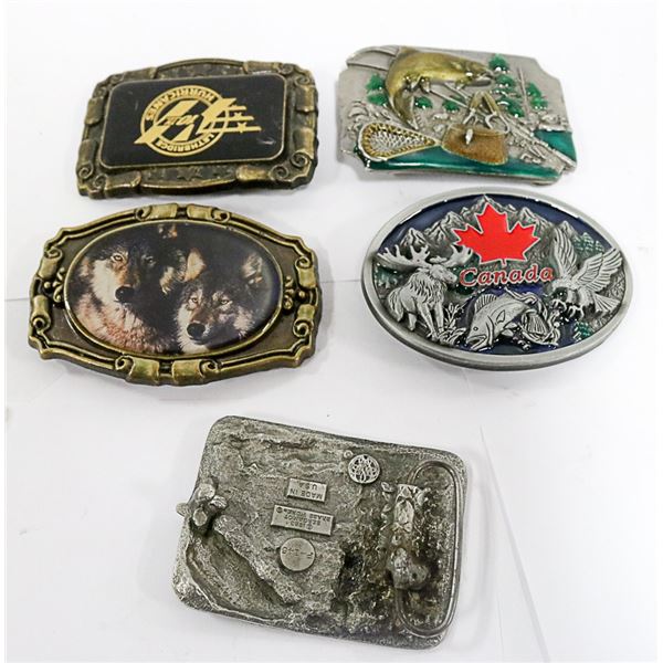 LOT OF 5 ESTATE BELT BUCKLES