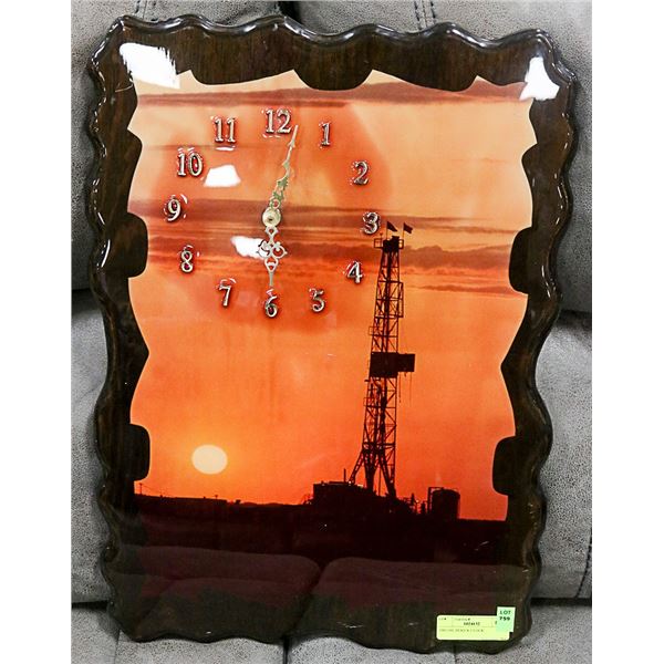 1983 OIL DERRICK CLOCK RESIN COATING,