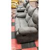 Image 1 : GREY FABRIC RECLINING SOFA, LOVESEAT,AND CHAIR