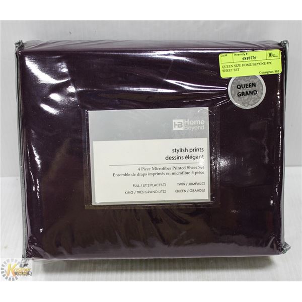 QUEEN SIZE HOME BEYONE 4PC SHEET SET