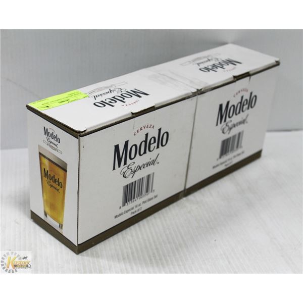 4 NEW MODELO ESPECIAL BEER GLASSES