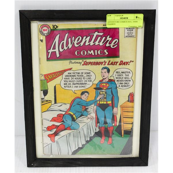 ADVENTURE COMICS #251, 1950S FRAMED